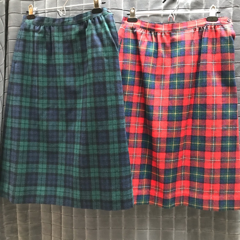 2 Vintage tartan wool skirts from Pendleton